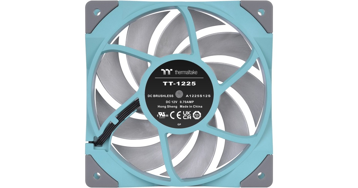 Thermaltake TOUGHFAN 12 Turquoise High Static Pressure Radiator Fan 120x120x25, Gehäuselüfter(türkis, Single Pack)
