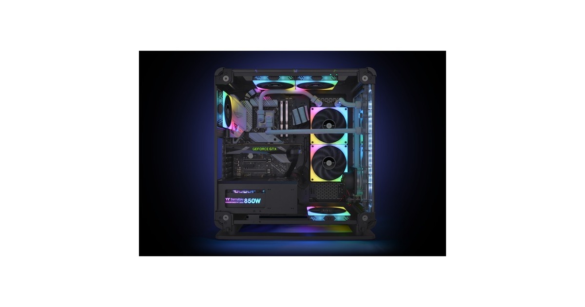Thermaltake TOUGHFAN 14 RGB High Static Pressure Radiator Fan 140x140x25, Gehäuselüfter(3er Pack)