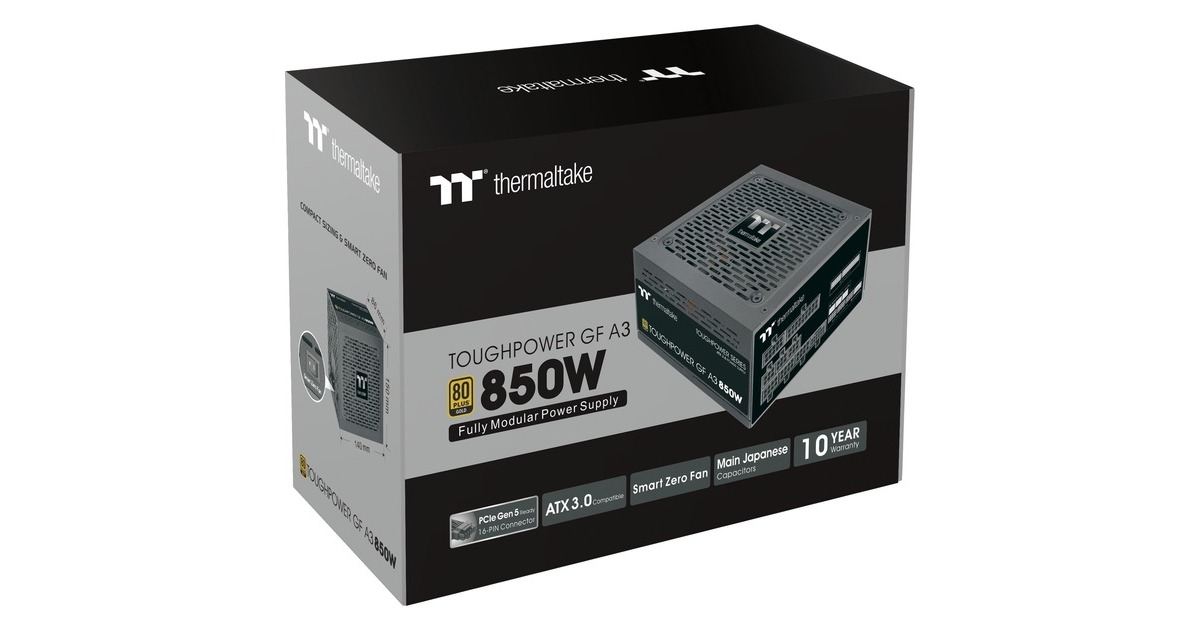 Thermaltake TOUGHPOWER GF A3 Gold 850W - TT Premium Edition, PC-Netzteil(schwarz, Kabel-Management, 850 Watt)