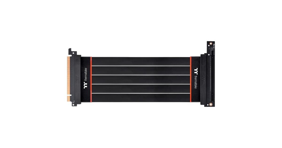 Thermaltake TT Premium PCI-E 4.0 Extender-Kabel, Verlängerungskabel(schwarz, 20cm, abgewinkelt)