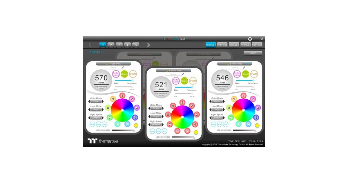 Thermaltake TT Pure Plus RGB 14 Premium Edition 3er, Gehäuselüfter(3er Pack)