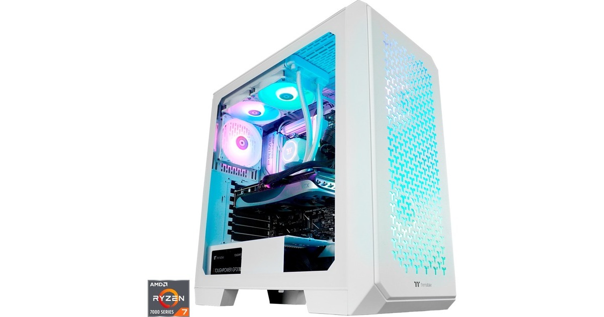 Thermaltake Tethys Snow, Gaming-PC(weiß/transparent, Windows 11 Home 64-Bit)