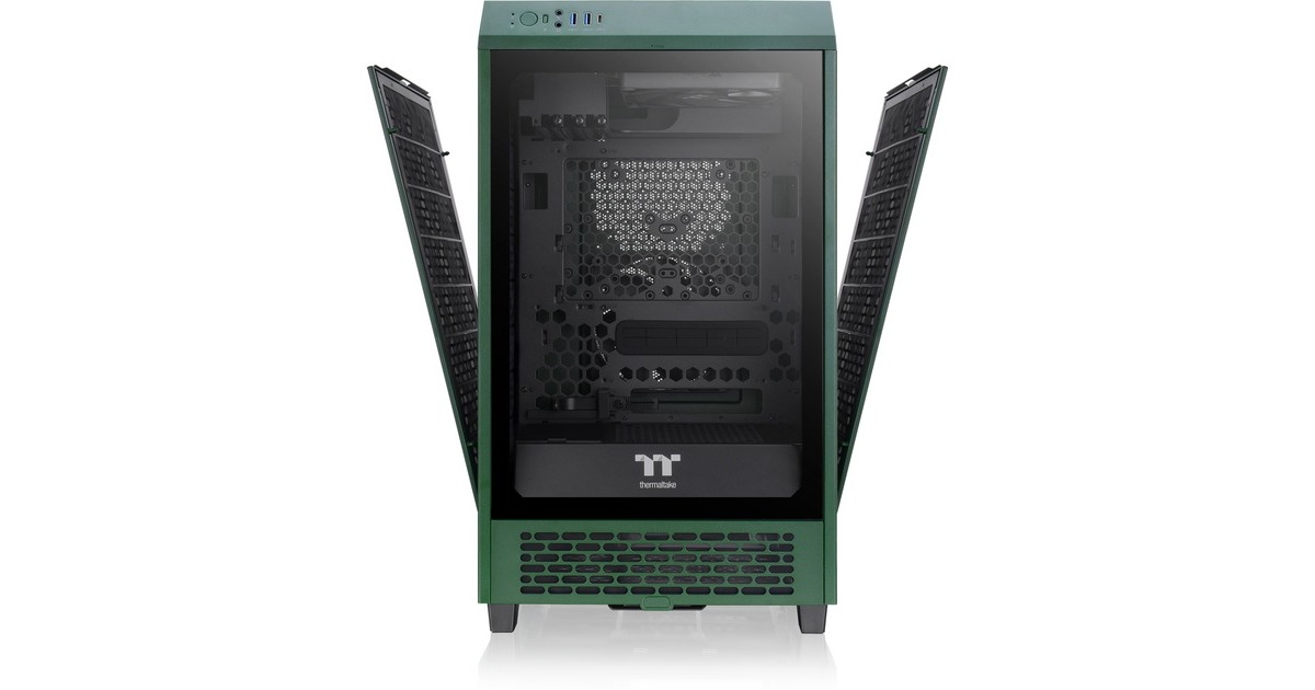 Thermaltake The Tower 200 , Tower-Gehäuse(dunkelgrün, Tempered Glas)