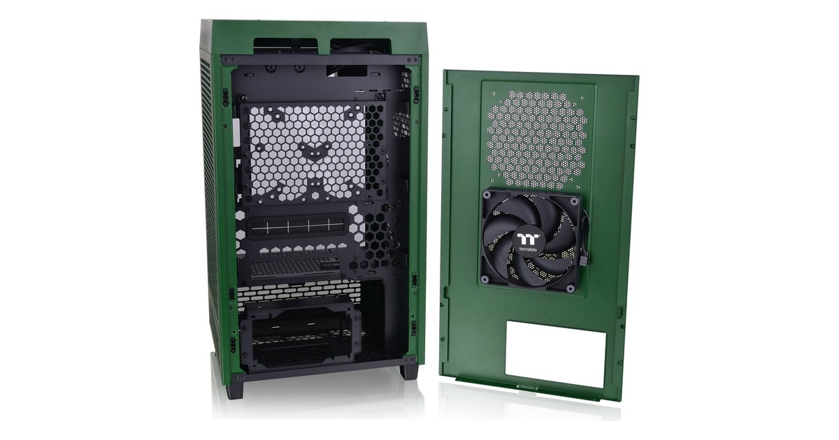 Thermaltake The Tower 200 , Tower-Gehäuse(dunkelgrün, Tempered Glas)