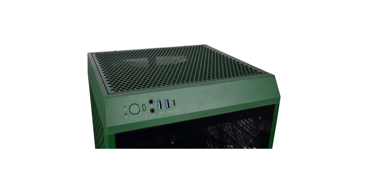 Thermaltake The Tower 200 , Tower-Gehäuse(dunkelgrün, Tempered Glas)