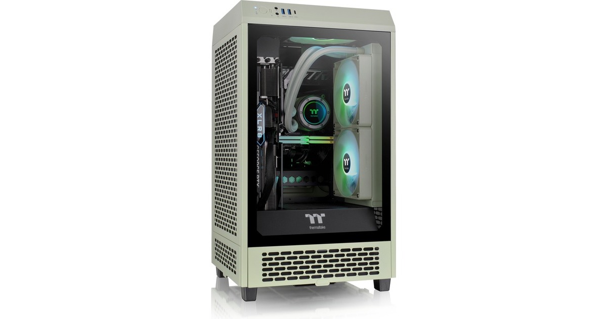 Thermaltake The Tower 200 , Tower-Gehäuse(hellgrün, Tempered Glas)