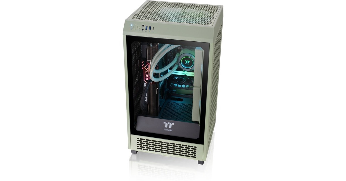 Thermaltake The Tower 200 , Tower-Gehäuse(hellgrün, Tempered Glas)