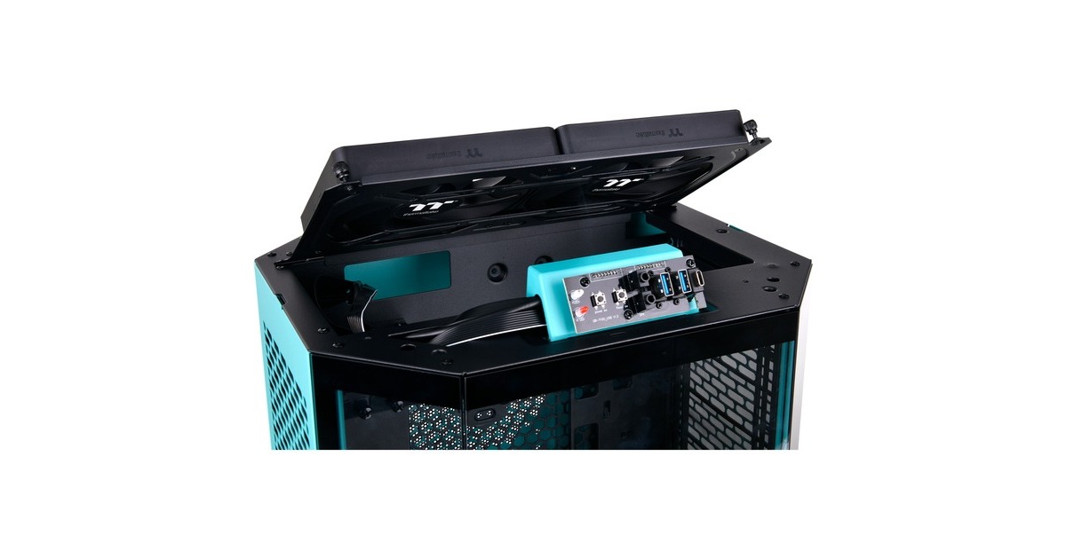Thermaltake The Tower 300 , Tower-Gehäuse(türkis, Tempered Glass)