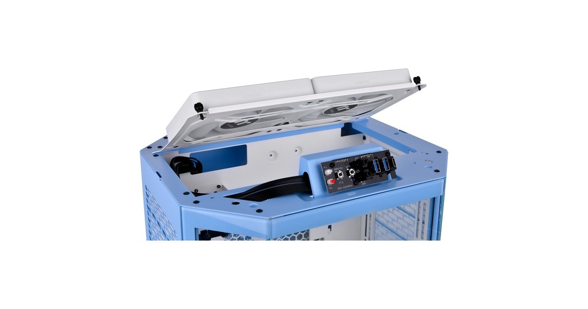 Thermaltake The Tower 300 , Tower-Gehäuse(hellblau, Tempered Glass)