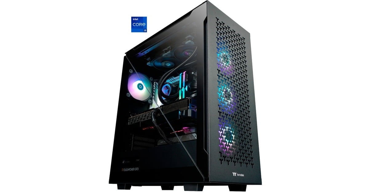 Thermaltake Titan Black, Gaming-PC(schwarz/transparent, Windows 11 Home 64-Bit)