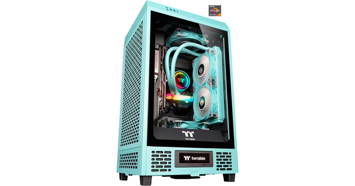 Thermaltake Toughline T200A Turquoise, Gaming-PC(türkis/transparent, Windows 11 Home 64-Bit)