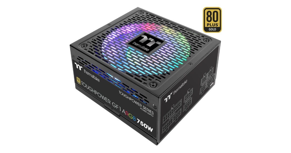 Thermaltake Toughpower GF1 ARGB 750W, PC-Netzteil(schwarz, 4x PCIe, Kabel-Management, 750 Watt)