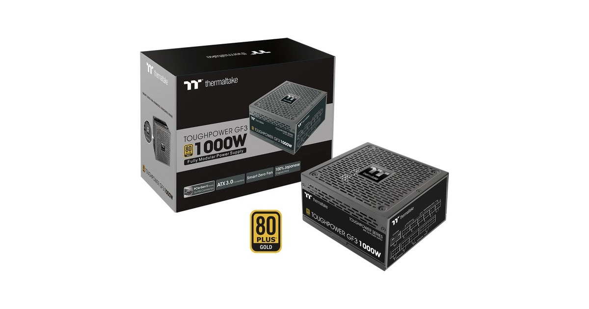 Thermaltake Toughpower GF3 1000W, PC-Netzteil(schwarz, 5x PCIe, Kabel-Management, 1000 Watt)