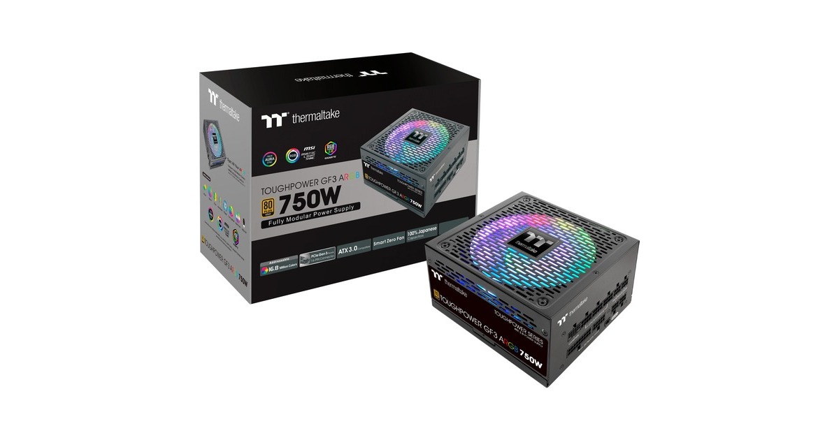 Thermaltake Toughpower GF3 ARGB 750W Gold, PC-Netzteil(schwarz, 5x PCIe, Kabel-Management, 750 Watt)