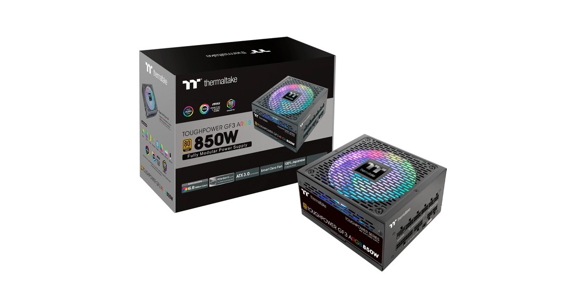 Thermaltake Toughpower GF3 ARGB 850W Gold, PC-Netzteil(schwarz, 5x PCIe, Kabel-Management, 850 Watt)