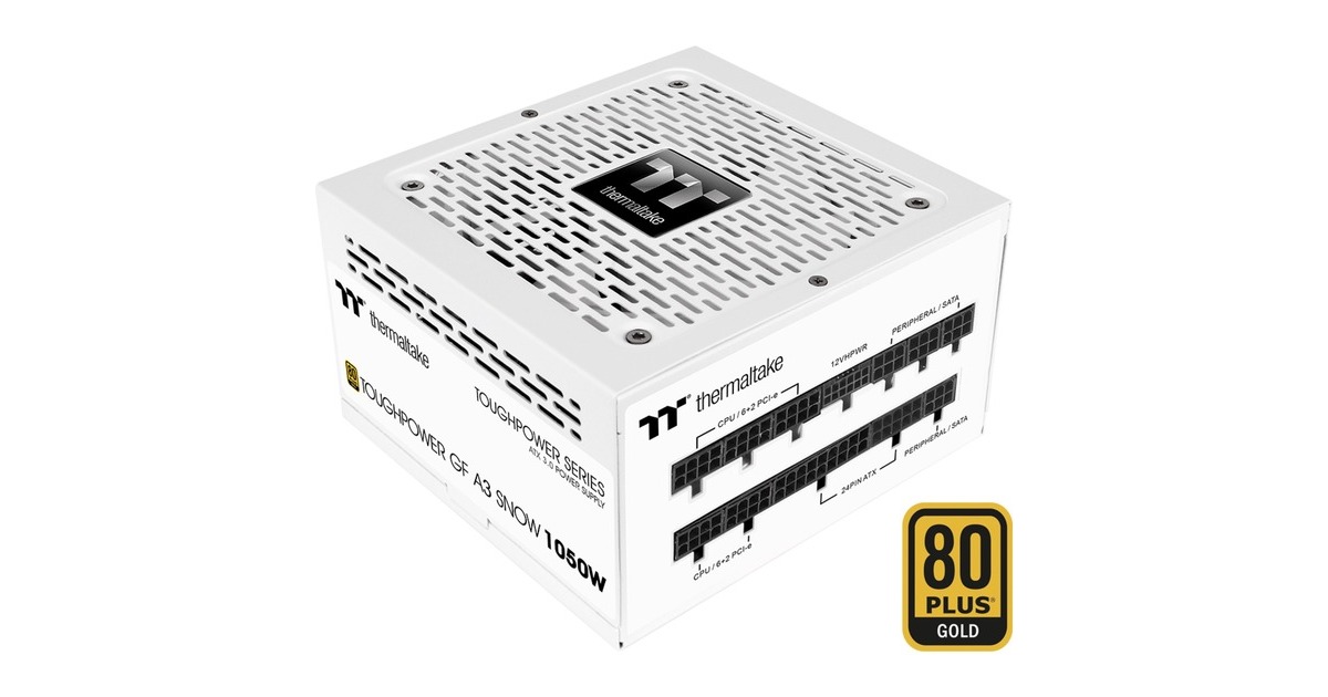 Thermaltake Toughpower GF A3 Snow 1050W, PC-Netzteil(weiß, 1x 12VHPWR, 5x PCIe, Kabel-Management, 1050 Watt)