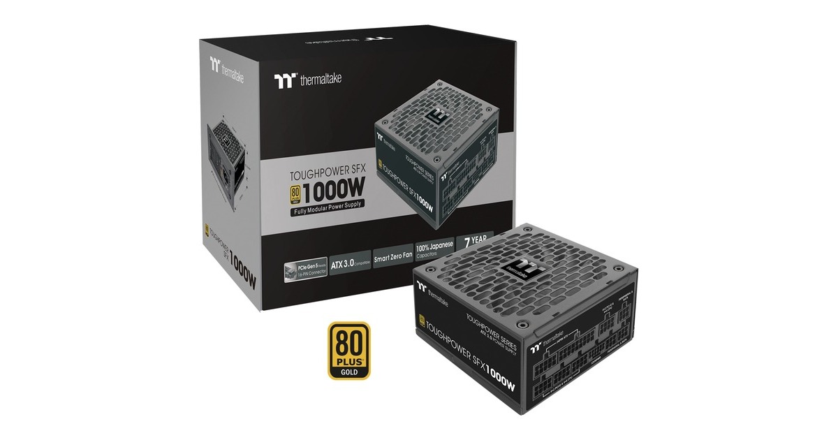 Thermaltake Toughpower SFX 1000W, PC-Netzteil(schwarz, 4x PCIe, Kabel-Management, 1000 Watt)