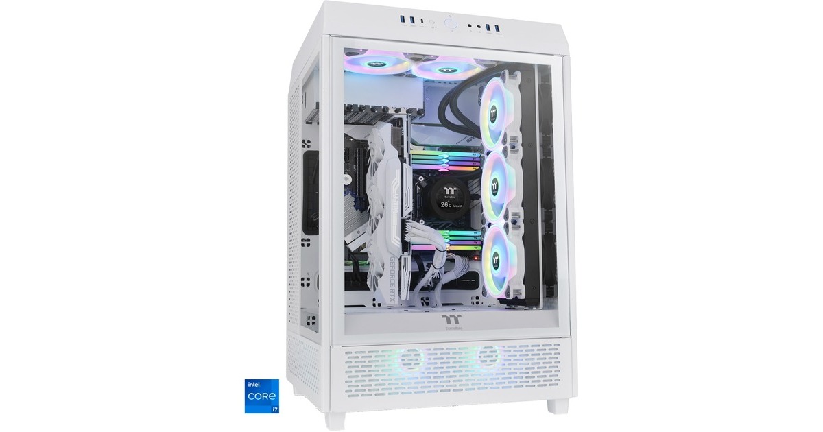 Thermaltake Triton White, Gaming-PC(weiß/transparent, Windows 11 Home 64-Bit)