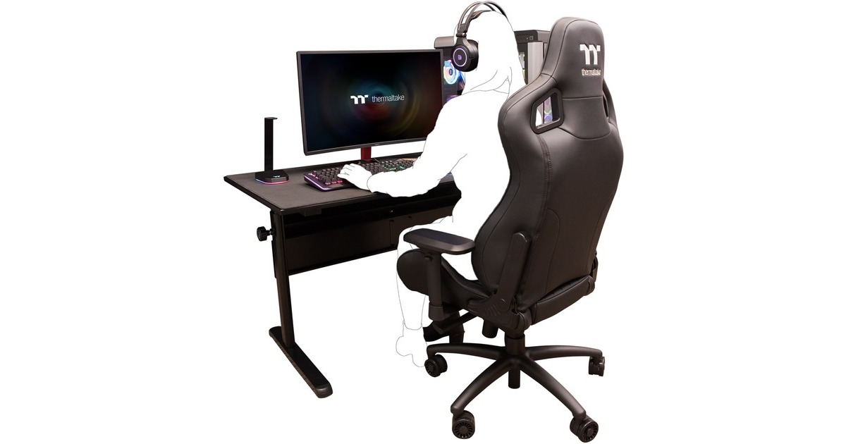 Thermaltake Tt Level 20 GT Battle Station Gaming Desk, Gaming-Tisch(schwarz)