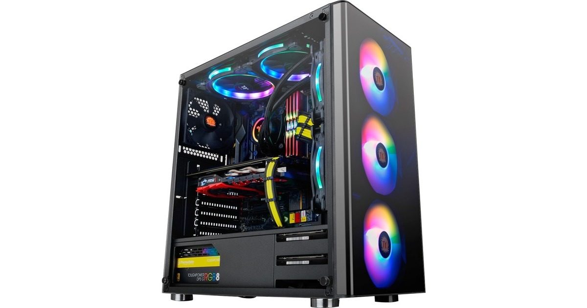 Thermaltake V200 TG RGB, Tower-Gehäuse(schwarz, Tempered Glass)