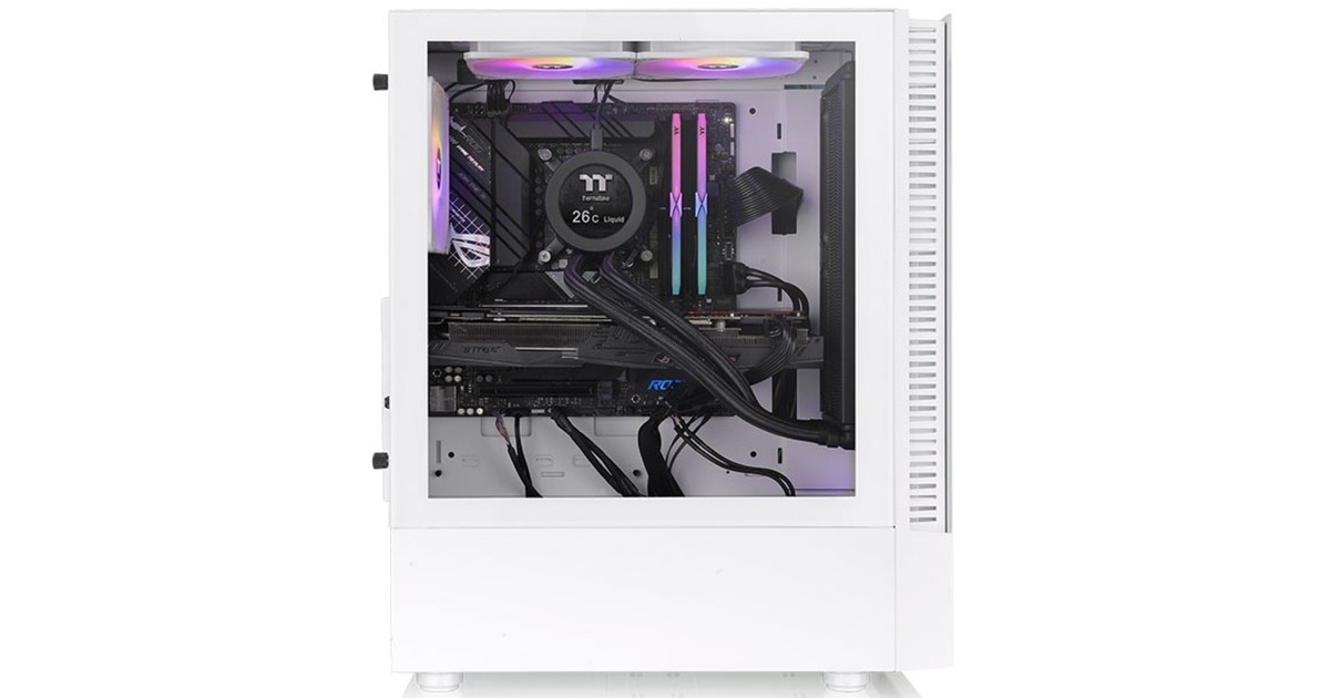 Thermaltake View 200 TG ARGB Snow, Tower-Gehäuse(weiß, Tempered Glass)