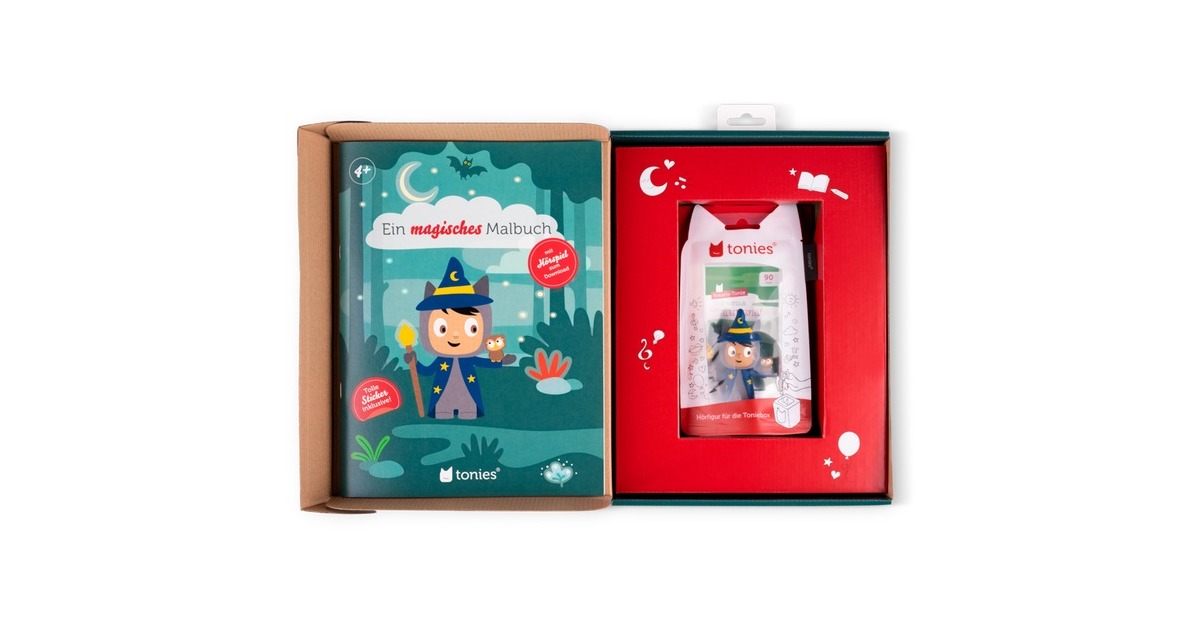 Tonies Ein magisches Malbuch + Kreativ-Tonie Zauberer - Freundschaftstag im Zauberwald(Hörspiel)