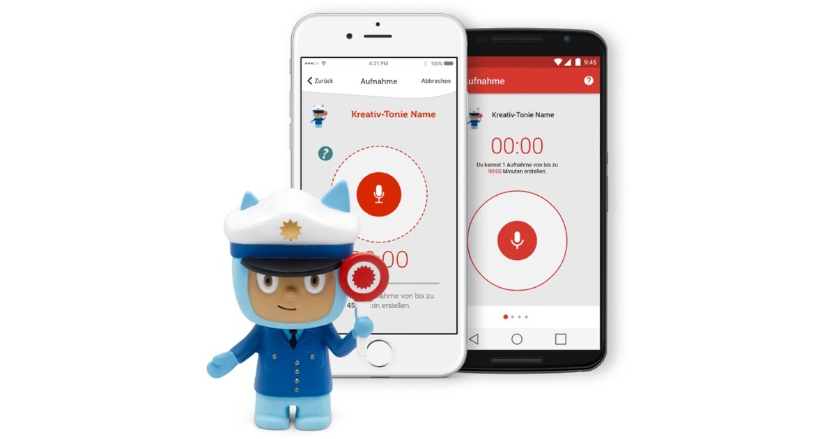 Tonies Kreativ-Tonie Polizist (Neuauflage 2022), Spielfigur(blau/weiß)