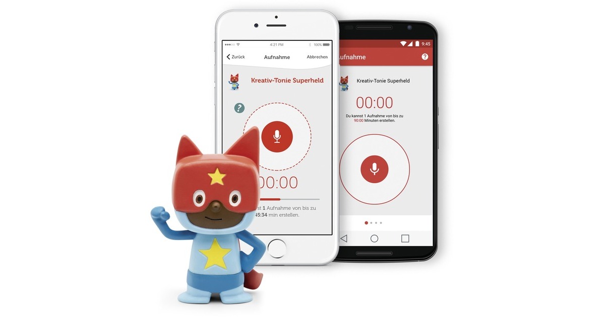 Tonies Kreativ-Tonie - Superheld (Neuauflage 2022), Spielfigur(rot/blau)