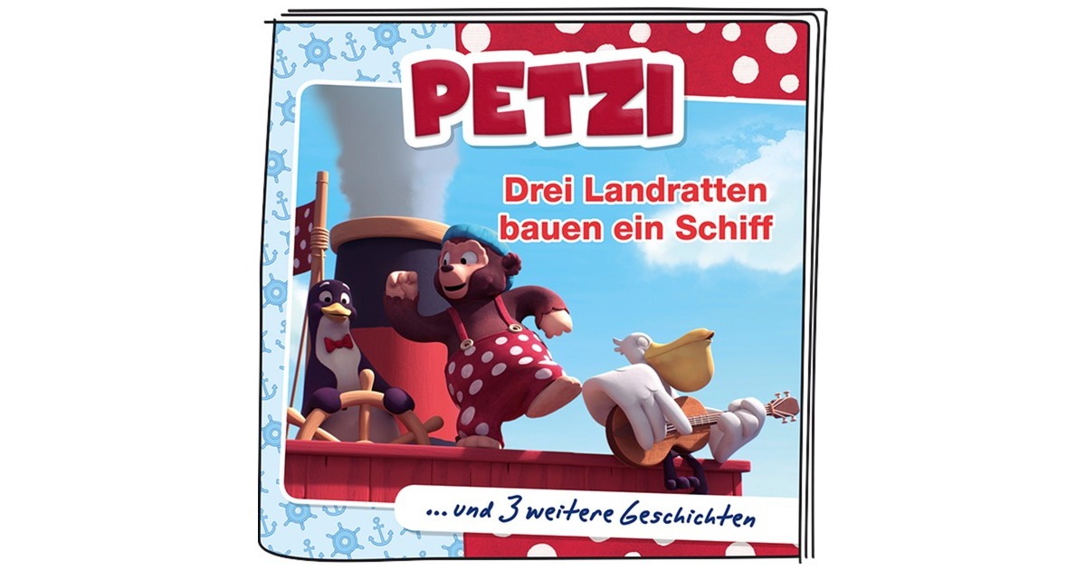 Tonies Petzi- Drei Landratten bauen ein Schiff, Spielfigur(Hörspiel)