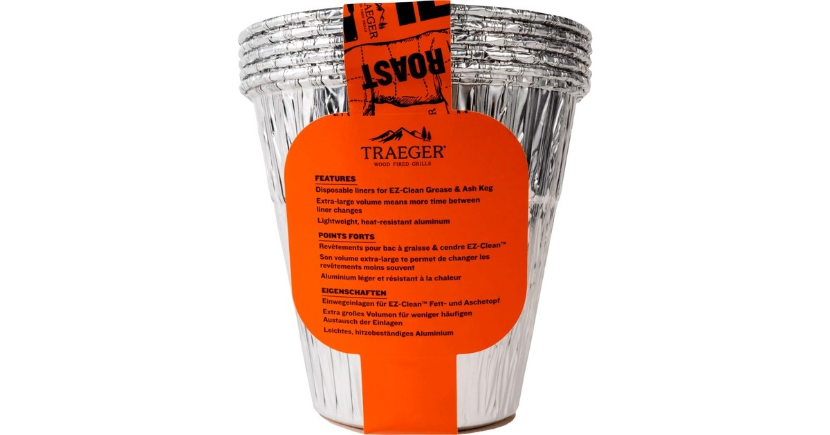 Traeger Einlage für Fett & Aschebehälter(aluminium, 5er Pack, Aluminium)