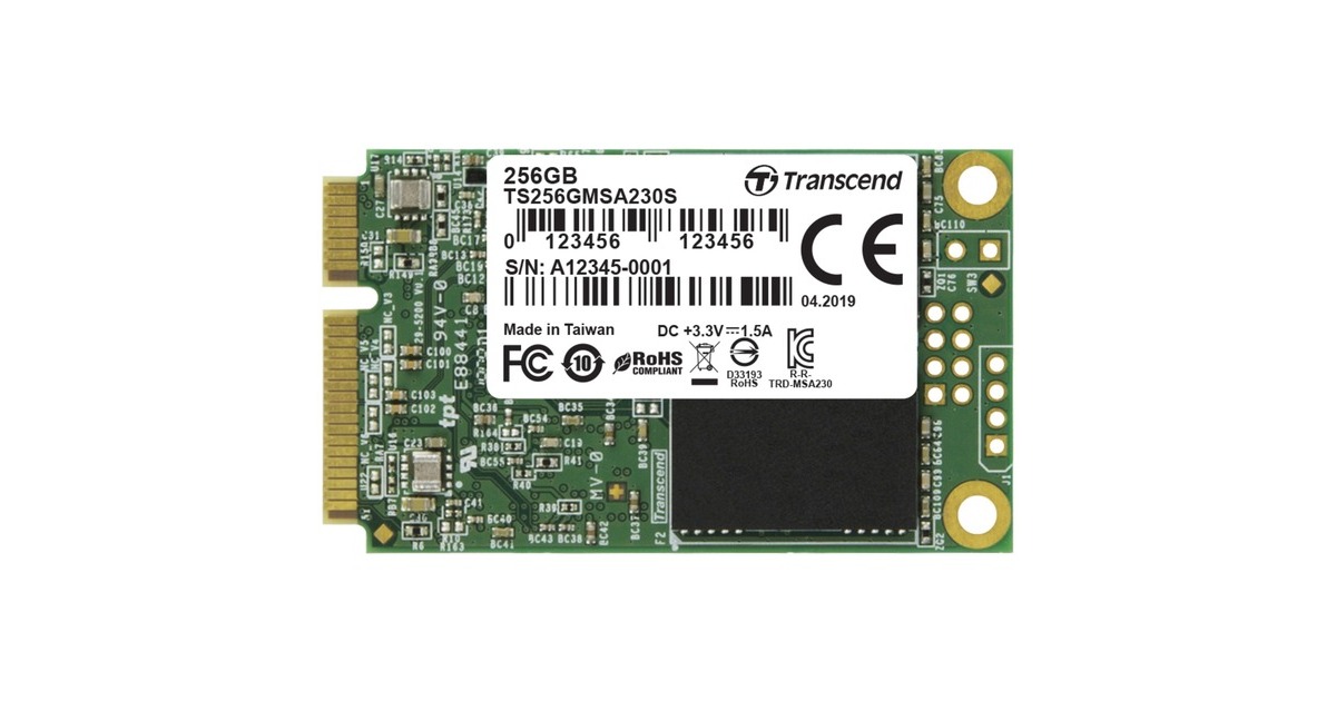 Transcend 230S 256 GB mSATA, SSD(SATA 6 Gb/s, mSATA)