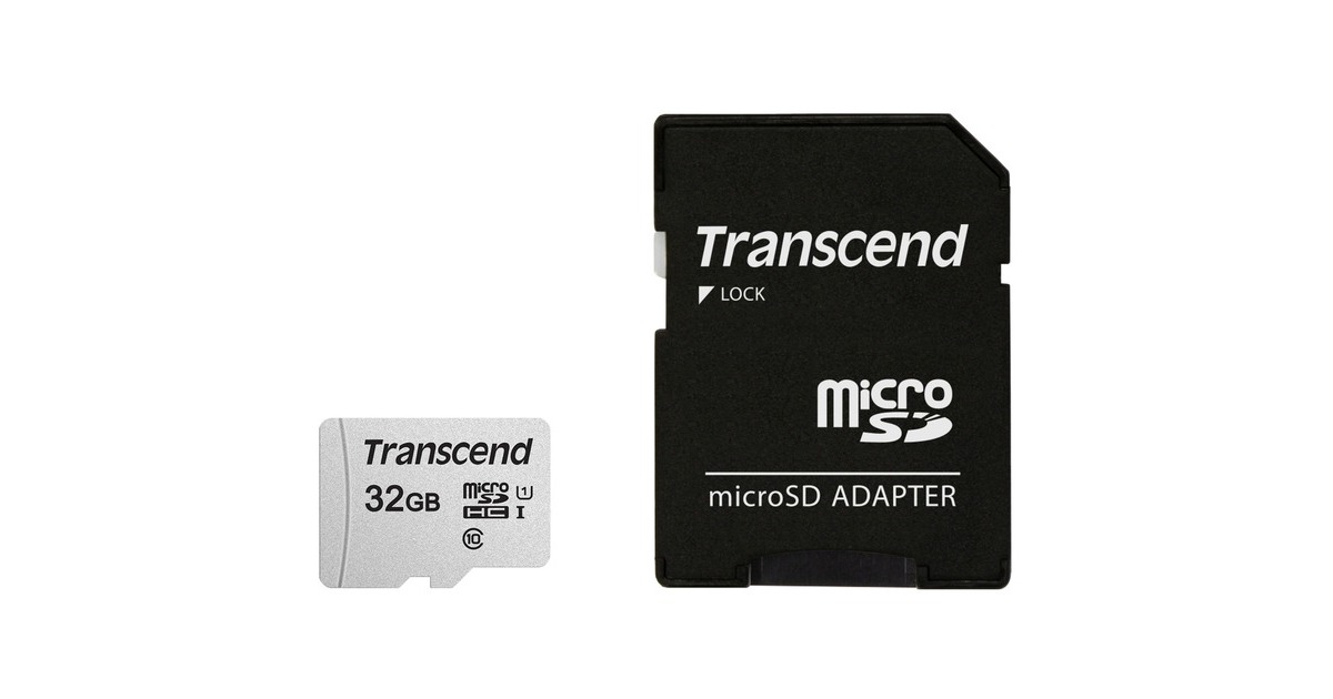 Transcend 300S 32 GB microSDHC, Speicherkarte(silber, UHS-I U1, Class 10)