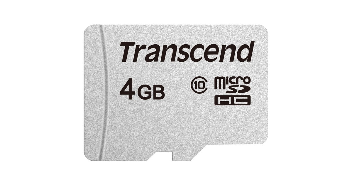 Transcend 300S 4 GB microSD, Speicherkarte(silber, Class 10)