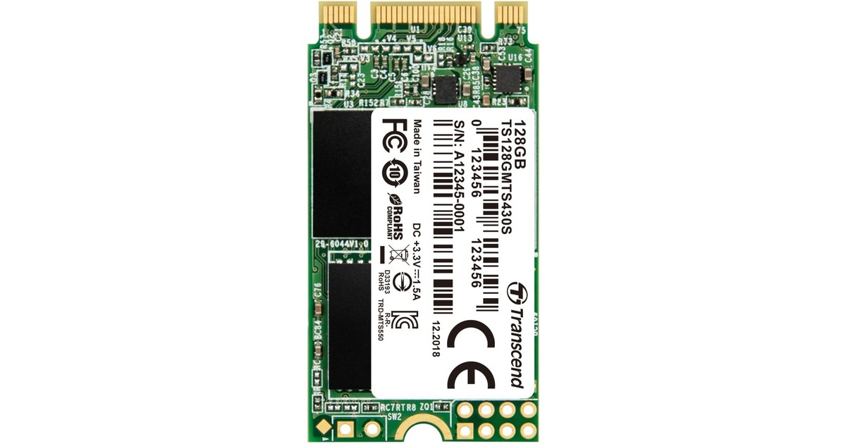 Transcend 430S 128 GB, SSD(SATA 6 Gb/s, M.2 2242)