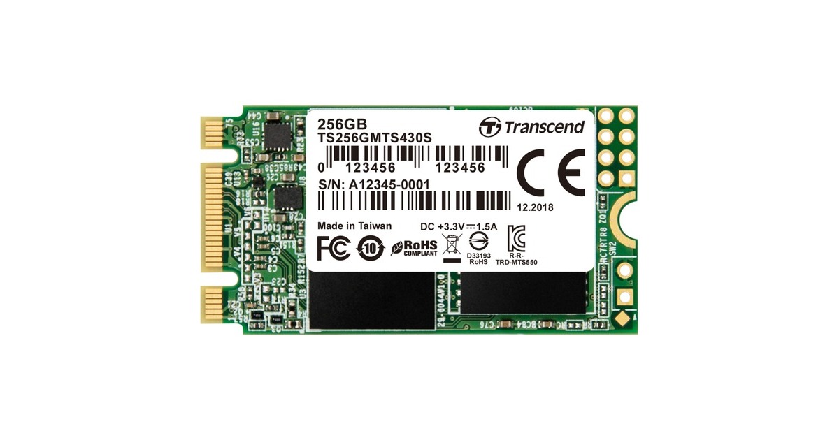 Transcend 430S 256 GB, SSD(SATA 6 Gb/s, M.2 2242)