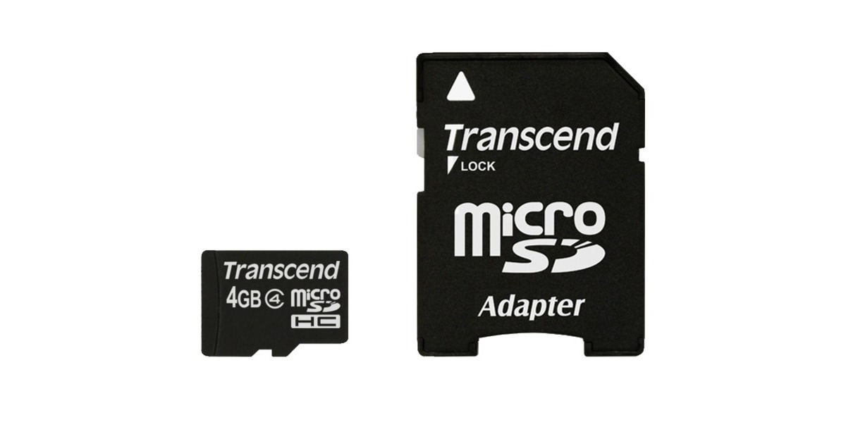 Transcend 4 GB microSDHC Class, Speicherkarte(Class 4)