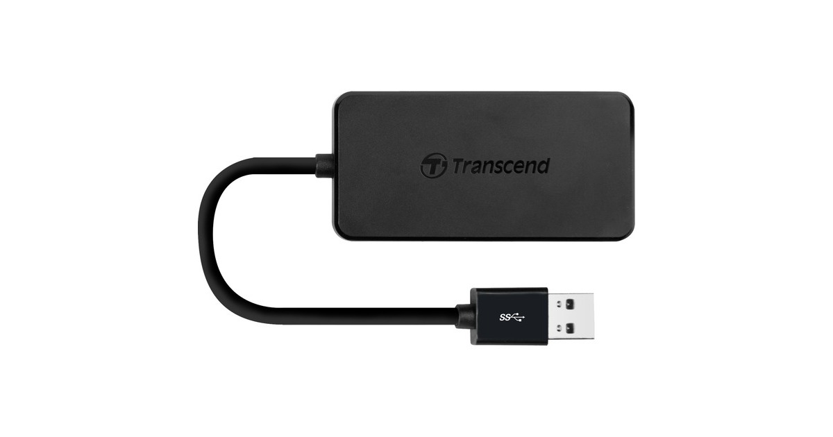 Transcend 4-Port USB 3.0 Hub, USB-Hub(schwarz)