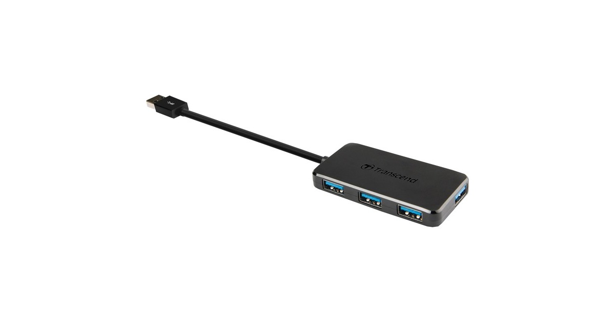 Transcend 4-Port USB 3.0 Hub, USB-Hub(schwarz)