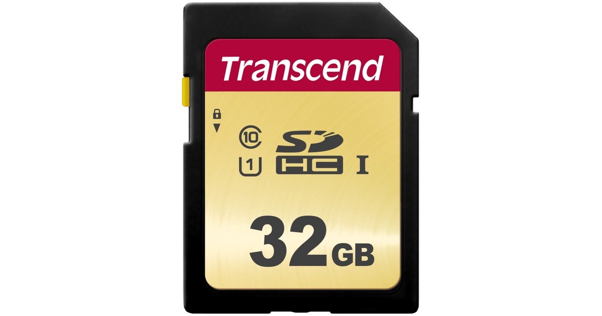 Transcend 500S 32 GB, Speicherkarte(schwarz/gelb, UHS-I U1, Class 10)