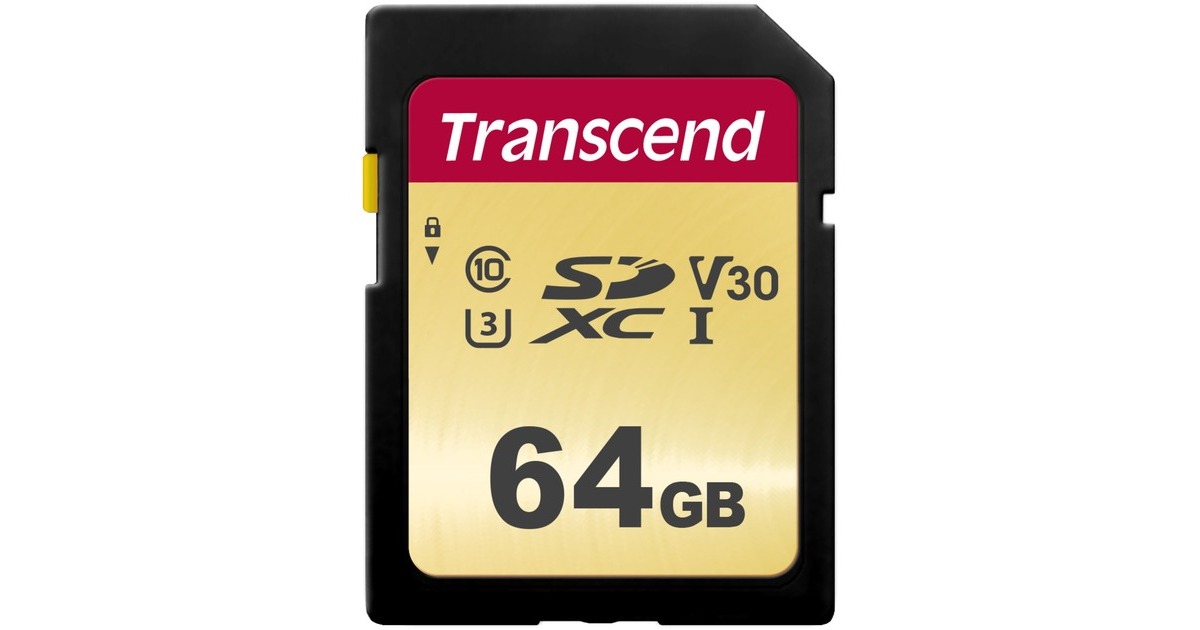 Transcend 500S 64 GB, Speicherkarte(schwarz, UHS-I U3, Class 10, V30)