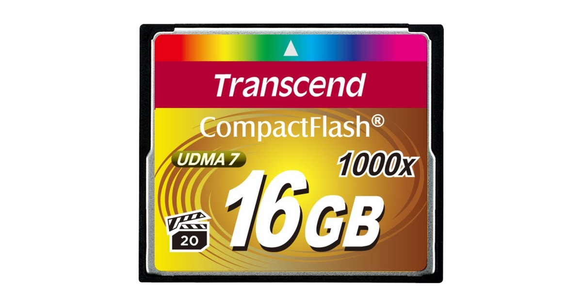 Transcend CompactFlash 1000 16 GB, Speicherkarte(schwarz, UDMA 7)
