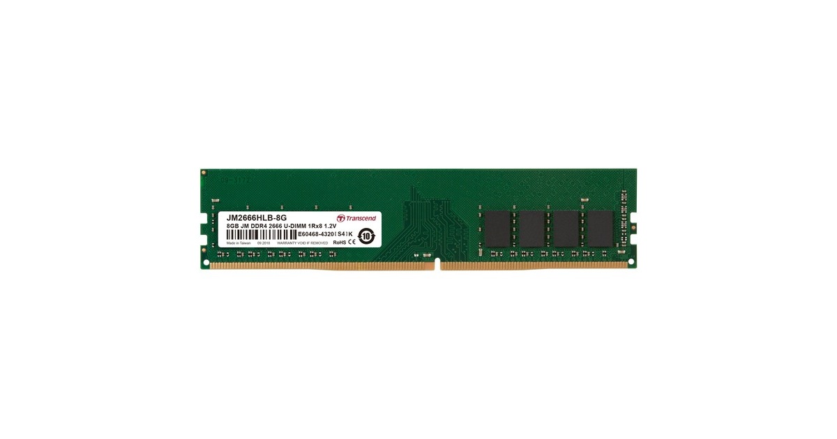 Transcend DIMM 8 GB DDR4-2666, Arbeitsspeicher(JM2666HLB-8G, JetRam)
