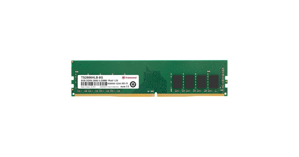 Transcend DIMM 8 GB DDR4-2666, Arbeitsspeicher(TS2666HLB-8G)