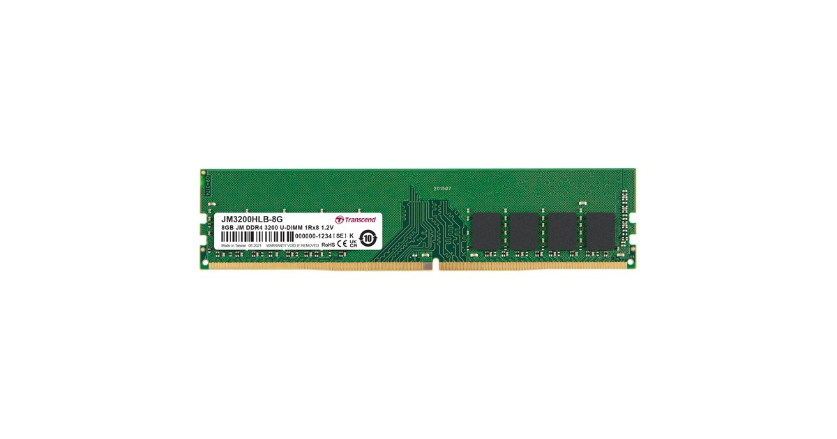 Transcend DIMM 8 GB DDR4-3200, Arbeitsspeicher(JM3200HLB-8G)