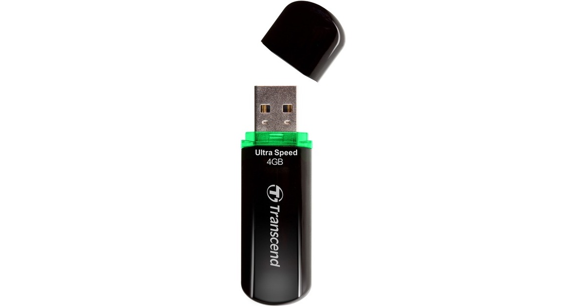 Transcend JetFlash 600 4 GB, USB-Stick(schwarz (glänzend), Dual-Channel)