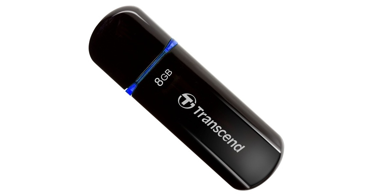 Transcend JetFlash 600 8 GB, USB-Stick(schwarz (glänzend), Dual-Channel)
