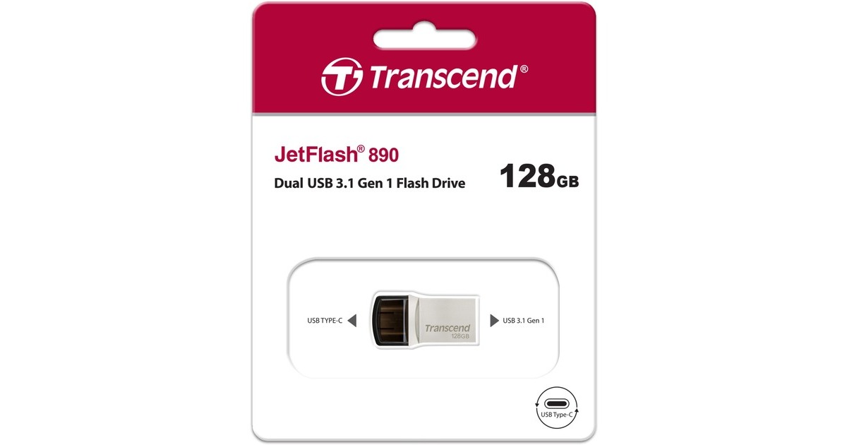 Transcend JetFlash 890 128 GB, USB-Stick(silber)