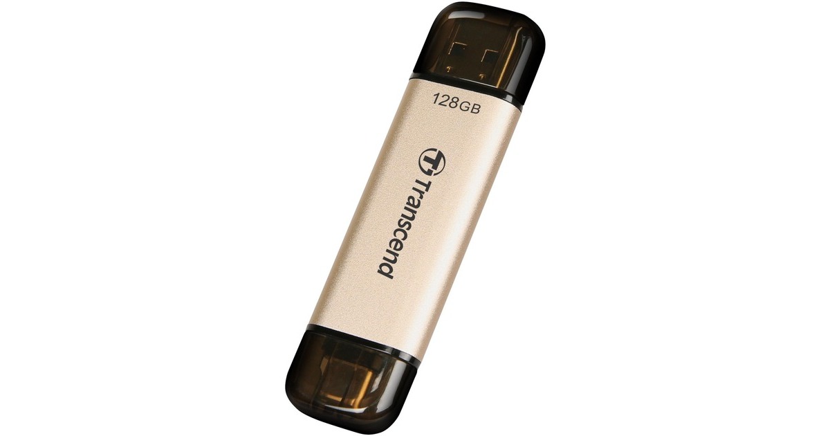 Transcend JetFlash 930C 128 GB, USB-Stick(gold/schwarz, USB-A 3.2 Gen 1, USB-C 3.2 Gen 1)