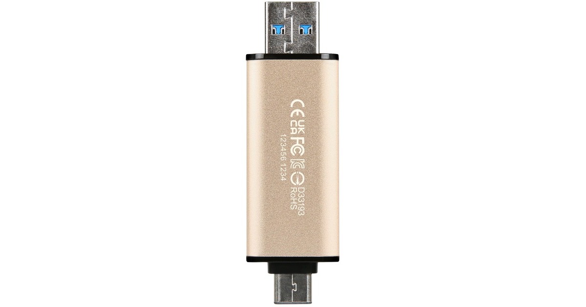 Transcend JetFlash 930C 128 GB, USB-Stick(gold/schwarz, USB-A 3.2 Gen 1, USB-C 3.2 Gen 1)