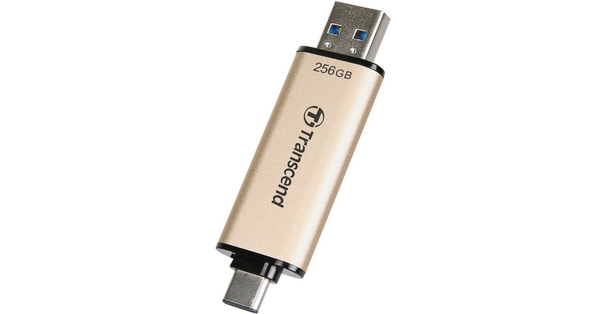 Transcend JetFlash 930C 256 GB, USB-Stick(gold/schwarz, USB-A 3.2 Gen 1, USB-C 3.2 Gen 1)